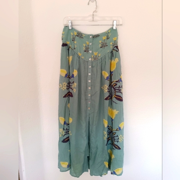 🦠NWOT Free People Sage Green Summer Skirt Set - Picture 5 of 7